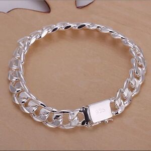 Sterling Silver Plated Chunky Bracelet